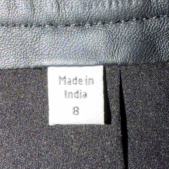 Equipment Myra Black Leather Skirt Asymmetric High-Low Size 8 Lambskin - Picture 12 of 12